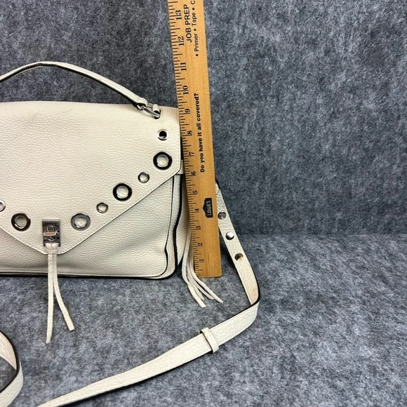 Rebecca Minkoff Cream Crossbody Bag with Silver Details - Picture 11 of 13